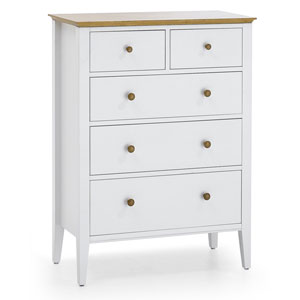 , Grace 5 Drawer Chest - Opal White