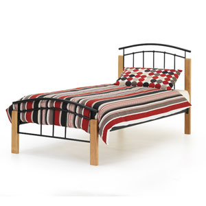 Serene , Tetras, 3FT Single Metal Bedstead - Black