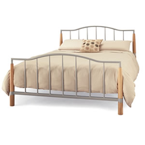 Serene Cosmo 5FT Kingsize Metal Bedstead - Silver