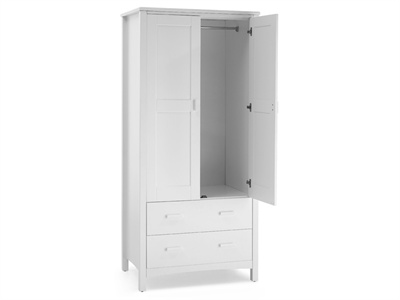 Serene Furnishings Eleanor 2 Door Wardrobe (Opal White) Small