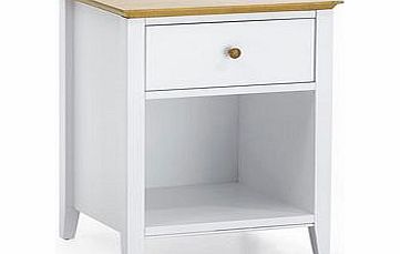 Serene Grace 1 Drawer Bedside Table - Opal White