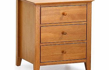 Serene Grace 3 Drawer Bedside Table - Golden