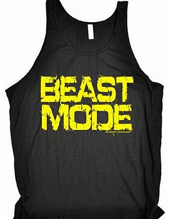 BEAST MODE (M - BLACK) NEW PREMIUM TANK VEST TOP (BE104) - Slogan Funny Clothing Joke Novelty Vintage retro Mens Ladies Womens Girl Boy Men Women tshirt Tees Tee muscle geek gym sex weights and protei