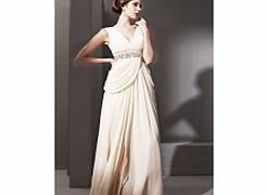 Sexy V-neck Sleeveless Satin Evening Dresses -