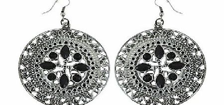 ShalinIndia Large Round Dangle Earrings Indian Handmade Fashion Costume Jewellery