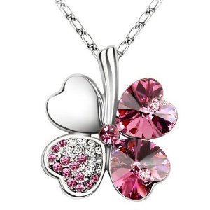 Swarovski Elements Crystal Four Leaf Clover Pendant Necklace 19`` - CN9034R