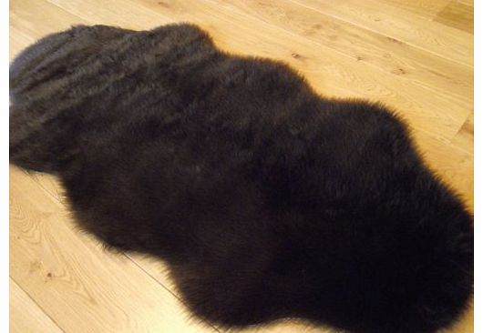 Chocolate Brown Faux Fur Sheepskin Style Rug (70cm x 140cm)