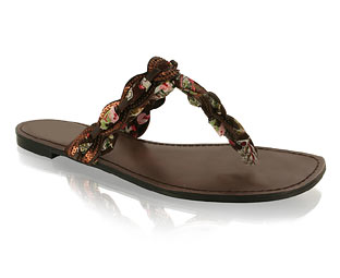Fabulous Toe Post Sandal with Fabric and Sequin Detail