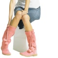 womens casual suede hi-leg boot