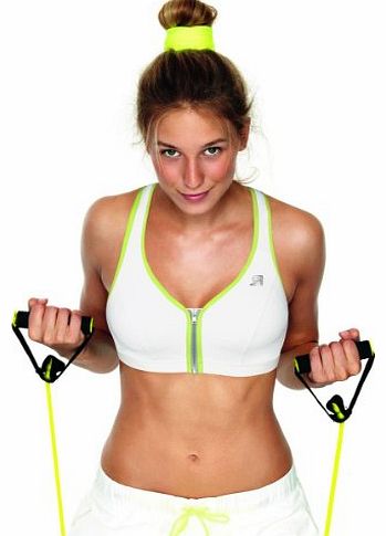 Active Zipped Plunge Sports Bra 336002 36 C white