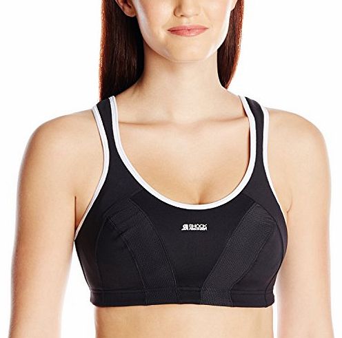 B4490 Womens Max Sports Bra Top - Black/White 34C