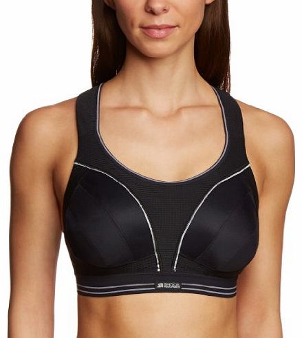 Shock Absorber S5044 Womens Run Bra - 34C, Black/ Silver