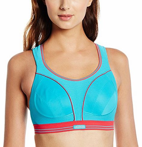  Ladies Ultimate Run Sports Bra, Teal, 30C