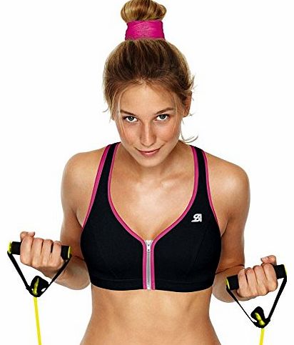 Womens Active Zipped Plunge Bra - Black, Size 36D