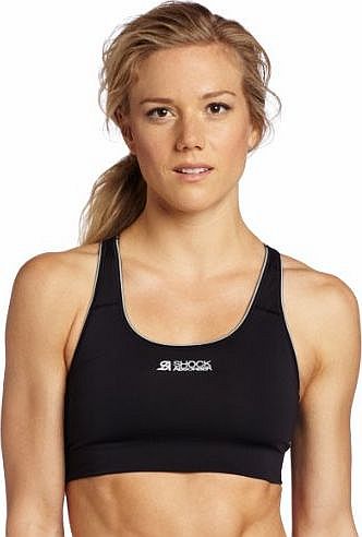 Shock Absorber Womens Crop Top Sports Bra- Black, Small