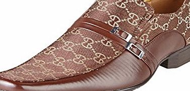 Shoe Avenue New Mens Italian Style Designer Inspired Office Formal Wedding Slip On Shoes Size, Brown [ UK 9 / EU 43 ]