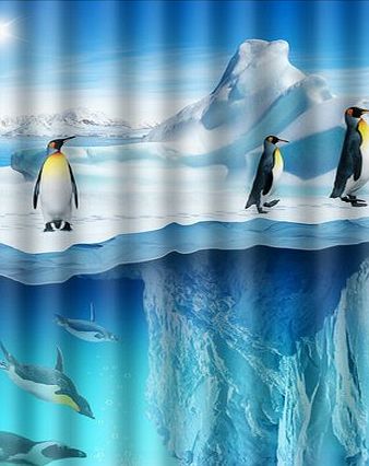 shower curtain Generic Customize New Fashion Design Cute Penguin Waterproof Polyester Fabric Bathroom Custom Shower Curtain 48`` x 72``