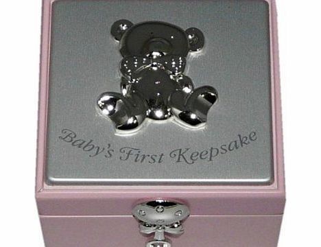 Shudehill Baby Girl Pink Wooden Keepsake Box Christening Gift