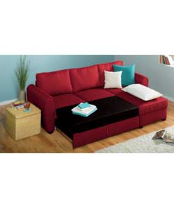 Siena Corner Sofabed with Storage - Wine