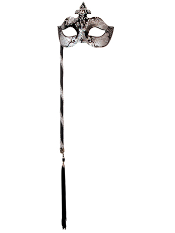 Silver and Black Farfallina On Stick