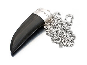 and Wood Sharks Tooth Pendant and Chain 019311