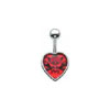 SILVER Big Heart Navel Bar