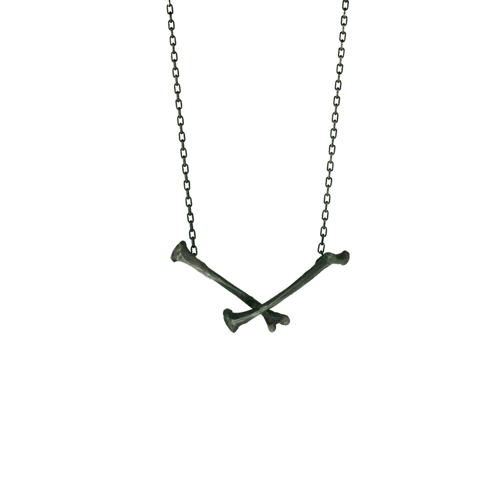 Silver Cross Bone Necklace