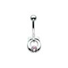 SILVER Dainty Bow Navel Bar