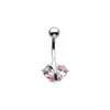 SILVER Double Set Navel Bar