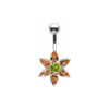 SILVER Flower Cluster Navel Bar