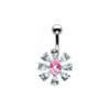 SILVER Full Bloom Navel Bar