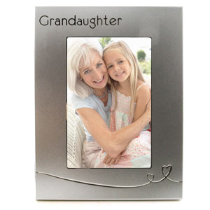 SILVER Heart Grandaughter 4 x 6 Photo Frame