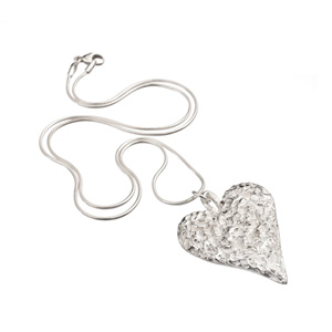 Large Crumpled Heart Pendant