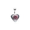 SILVER Heart Sheild Navel Bar