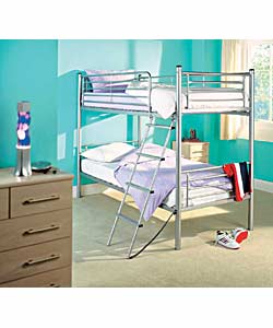 SILVER Metal Bunks with Comfort Mattress