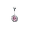 SILVER Royal Gem Navel Bar