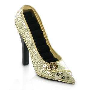 Sequin Stiletto Shoe Ring Holder