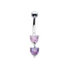 SILVER Smooth Heart Navel Bar