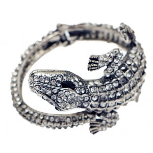 Studded Diamond Gecko Bangle