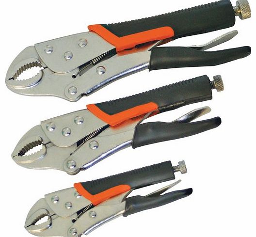 Silverline 675268 Self Locking Soft-Grip Plier Set 3-Piece