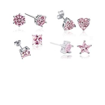 Pack of Four 18kt White Gold Swarovski Earrings