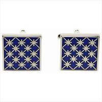 Blue Goldstone Star Mesh Cufflinks by