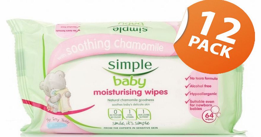 Simple Moisturising Baby Wipes 12 Pack