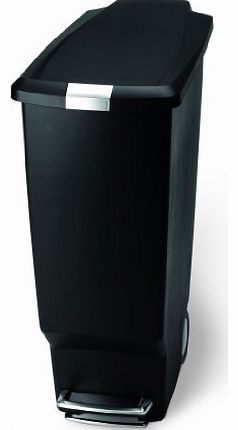 simplehuman Slim Pedal Bin, 40 L - Black Plastic