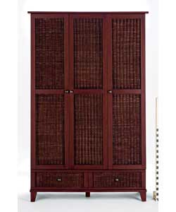 singapore 3 Door 2 Drawer Wardrobe- Walnut