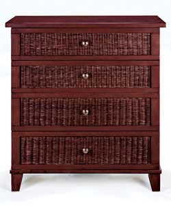 singapore 4 Drawer Chest - Walnut Finish