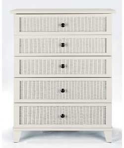 singapore 5 Drawer Chest- Ivory