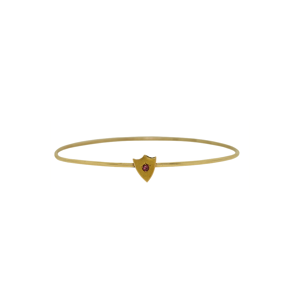 Single Charm Bangle - Shield