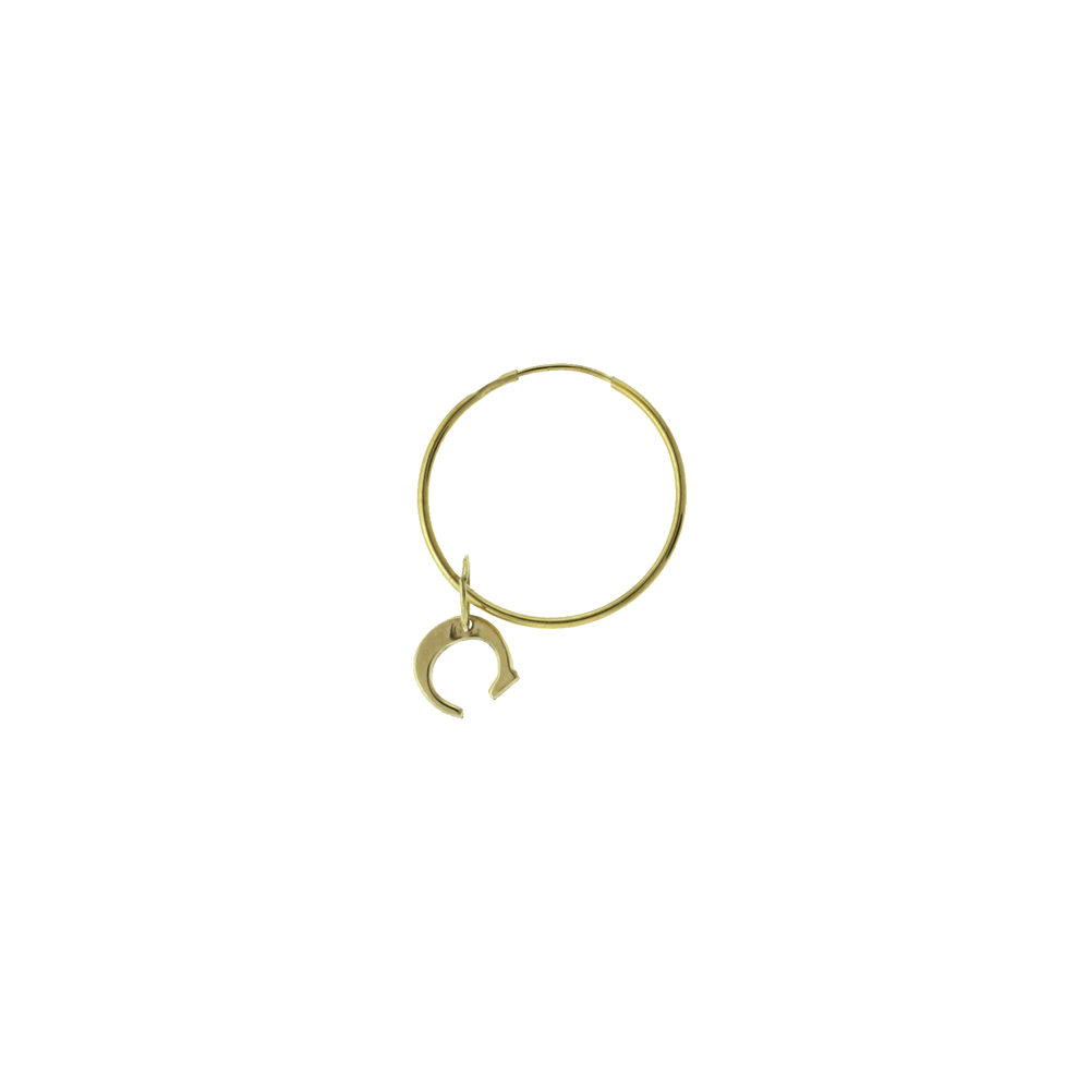 single Hoop Earring- Letter-C