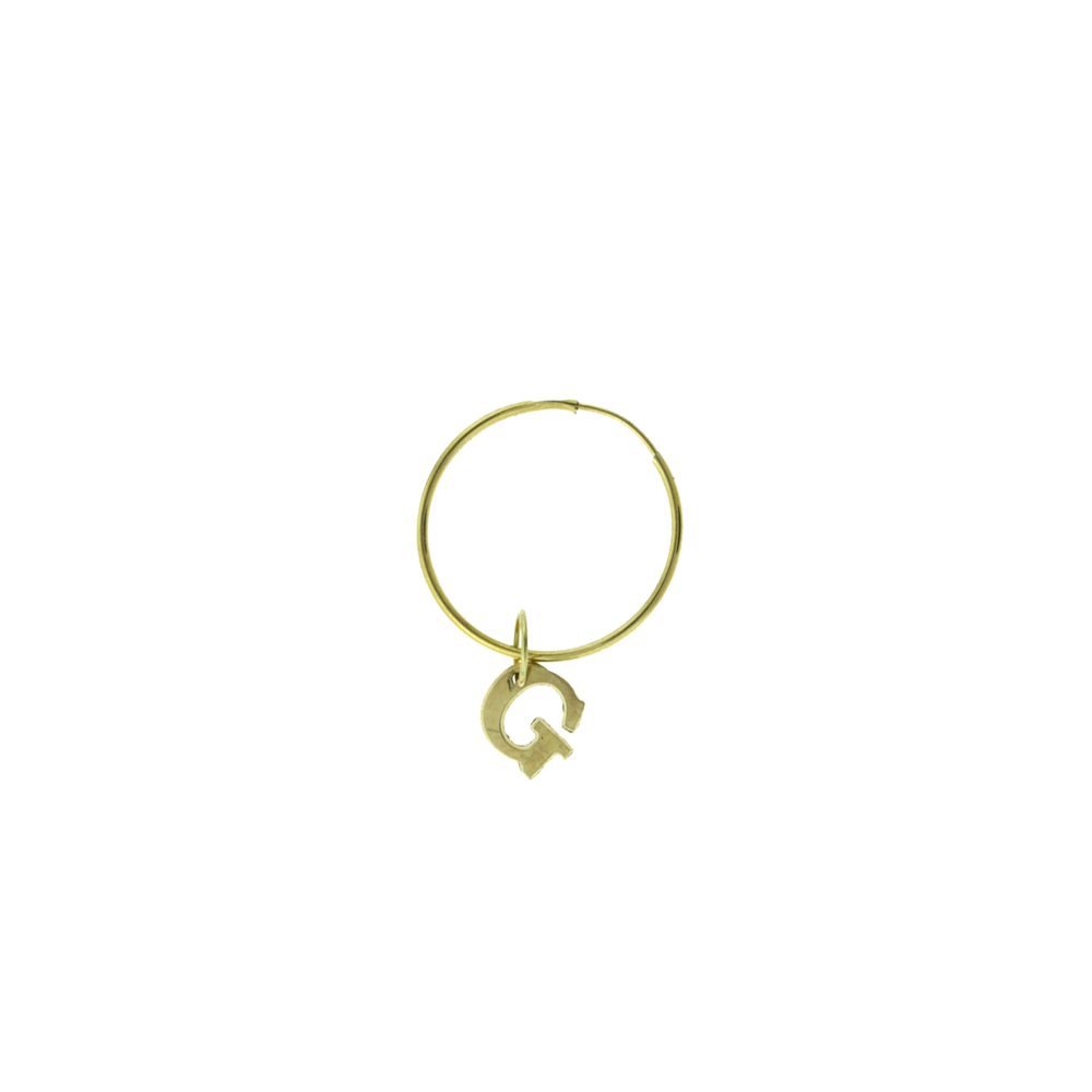 single Hoop Earring- Letter-G